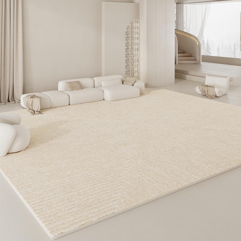 "2024 Cream Washable Luxury Carpet & Sofa Blanket for Living Room and Bedroom"
