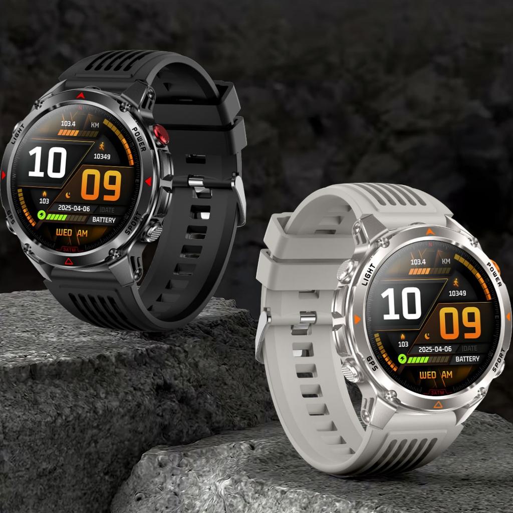 Rainbuvvy HT37 GPS Chytré hodinky 1,46palcový IPS displej Bluetooth hovor Vodotěsnost IP68 Svítilna Srdeční tep 540mAh Android Sportovní hodinky