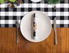 Toalha de Mesa Xadrez Buffalo Preto e Branco com Franjas Linho Decoração de Natal Gingham Rústica