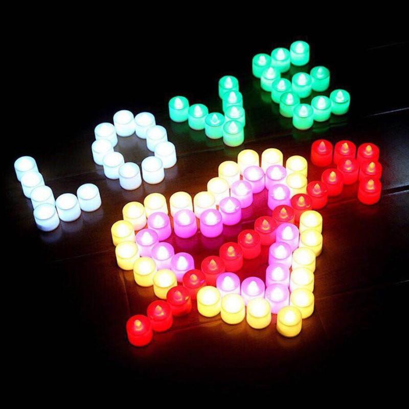 LED svíčky bez plamene Kreativní přání LED čajová svíčka Teplá bílá Halloweenská Svatba Vánoční dekorace Světlo svíčky