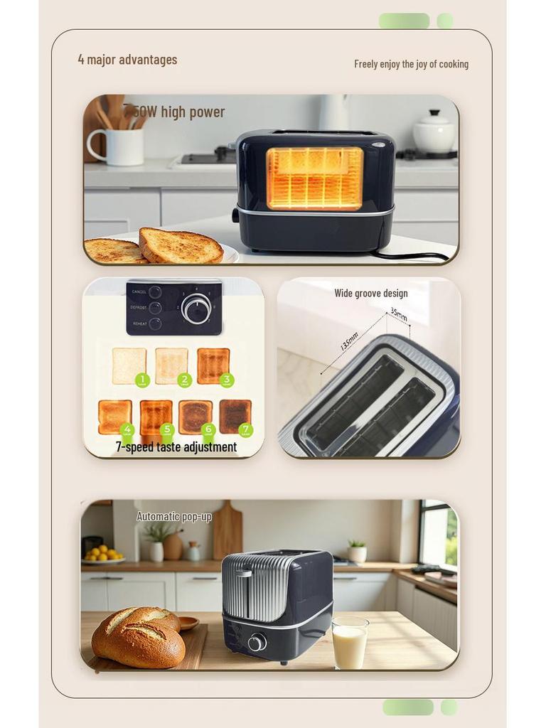 Multi-Function Automatic Pop-Up Toaster: Mini Bread & Sandwich Maker for Dorms