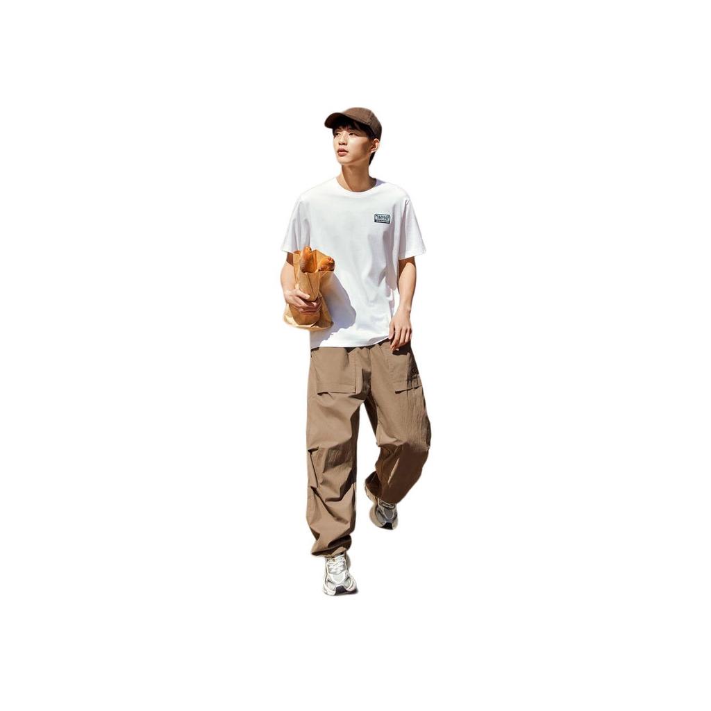Anta Lifestyle Series Letter Round Neck Loose Short Sleeve T-Shirt Men T-Shirts Snow-White 152428104-1