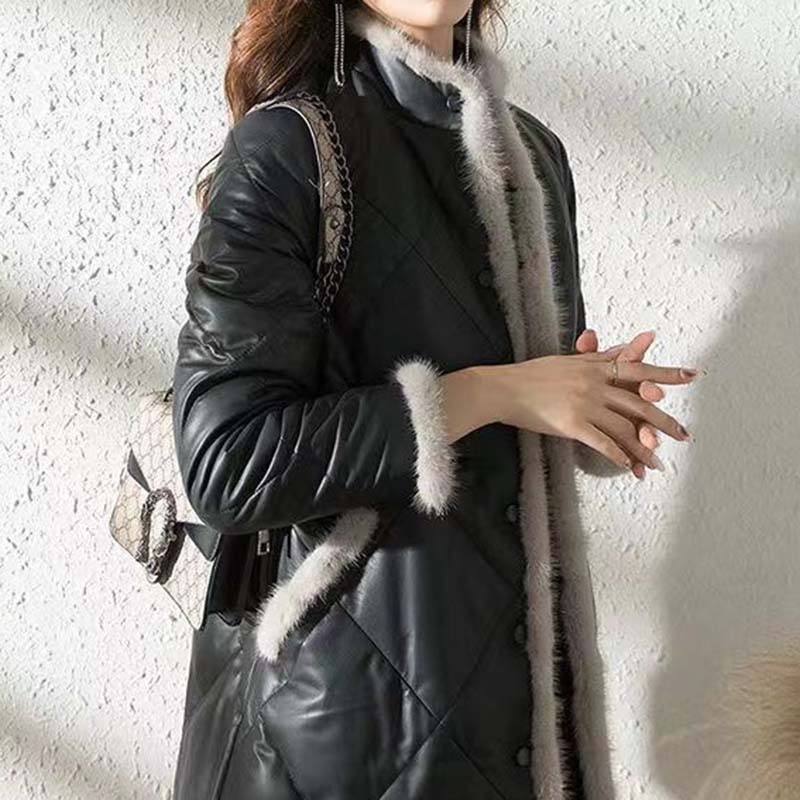 Kåpe for kvinner Fleece Fortykket Plysj Høst Vinter Vindjakke Vanntett Casual Dunjakke