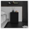 Black Bedside Cabinet 40Cm 2 Drawers Large High Bedside Table Nakastlik Loft