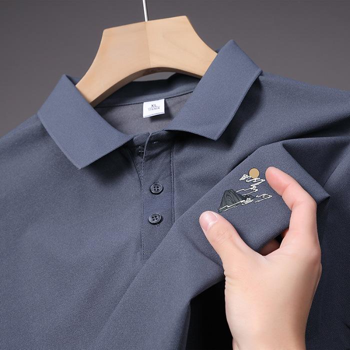 New Summer Men's Short-sleeved Top Thin Loose Lapel Short-sleeved POLO Shirt