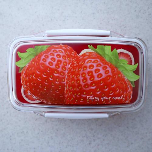 Komori Resin Fresco Separate Lunch Box, Strawberry, 500ml