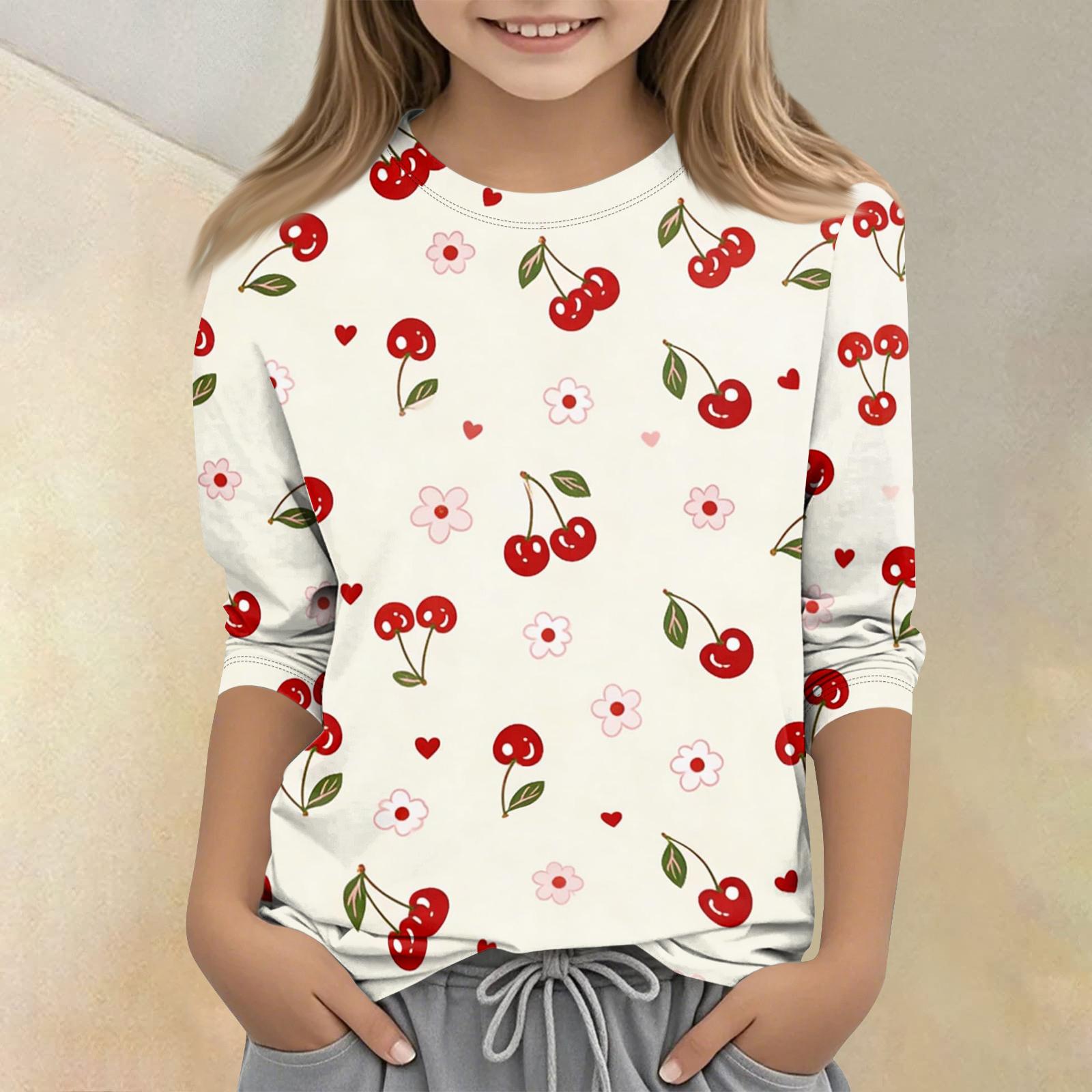 

Детская футболка с принтом, круглым вырезом и рукавом семь четвертей, повседневная 110 бежевый