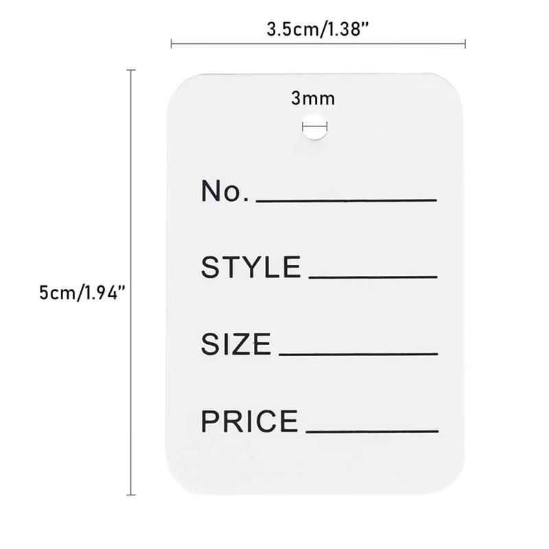 3,5x5CM Anpassad Blankt Papper Klädhänglapp - Personlig Kartong Klädetikett.