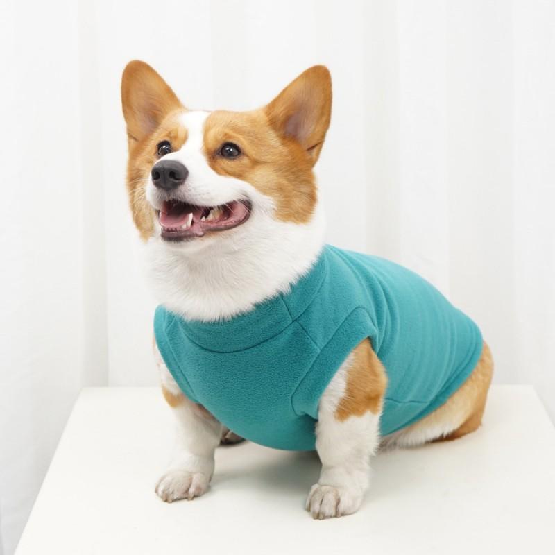 Fleece Pet Hoodie Medium Dogs Winter Warm Coat Solid Color Corgi Sweater