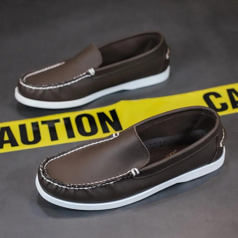 Fashion 2024 Fashion Casual Shoe Italian Designer Genuine Leather Solid Color Mens Shoes Minimalist Business Outdoor Comfort Man Loafers