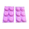 6 Cavity Silicone Flower Baking Molds Heat Resistant Nonstick Easy Releases For Cakes Cupcakes Dessert Soap Making