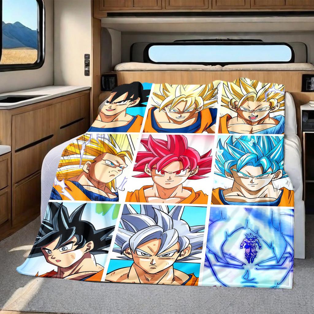 1 Stück DRAGON BALL Aufdruck Flanelldecke, Hohe Qualität für alle Jahreszeiten, Heimdekoration, Wärme und Komfort, Perfekt für Weihnachtsgeschenke