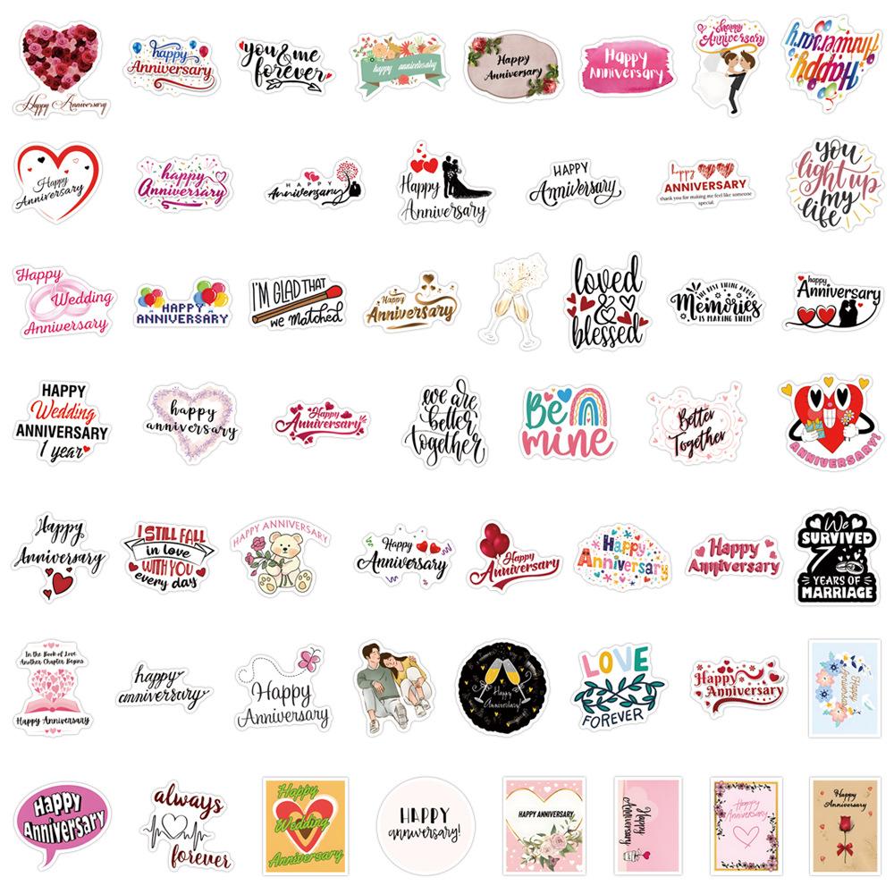 50 New Anniversary Graffiti Stickers Waterproof Suitcase Mobile Phone Skateboard Stickers