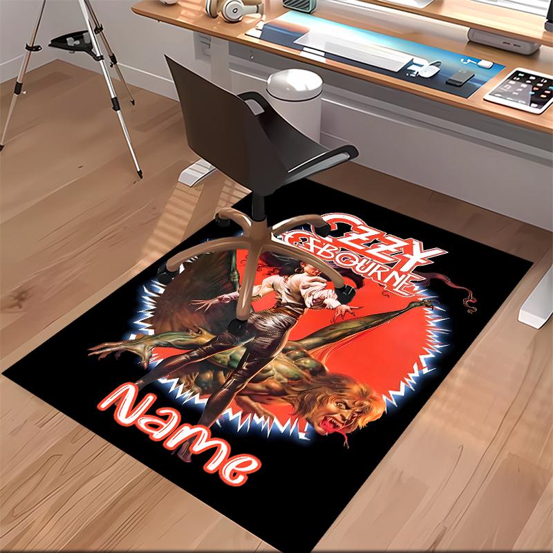 Custom Personalization Rock Ozzy Osbourne Print Area Rug - Soft, Washable Non-Slip Indoor Mat,Living Room,Home&Office Decorative Rug