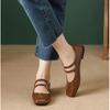 Women's Flat Shoes Square Toe Shallow Mouth One Son Buckle Shoes Soft Casual Single Shoes
