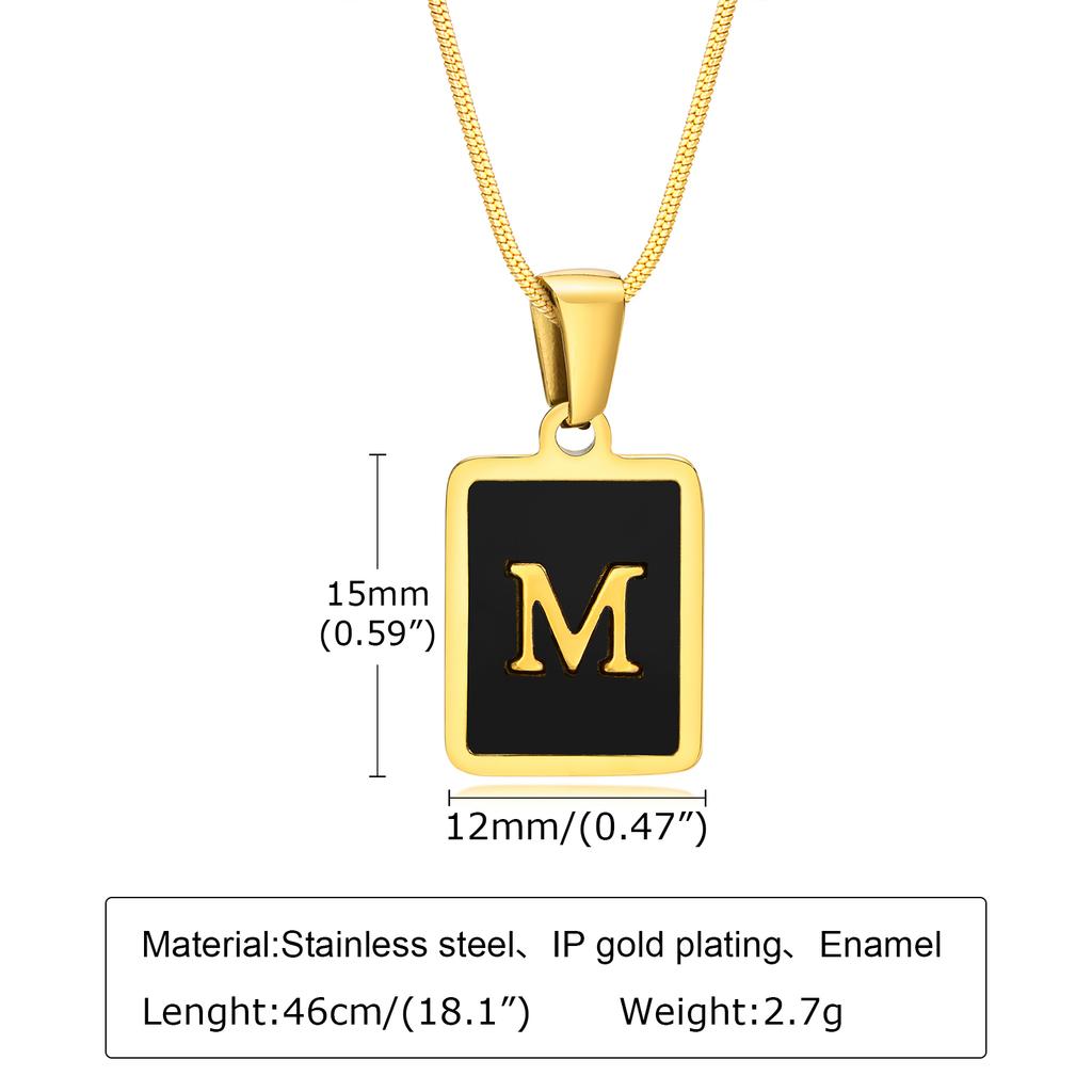 Letter Initial Pendant Necklace Women Stainless Steel Jewelry Alphabet Collar Birthday Party Mom Girlfriend Valentine's Day Gift