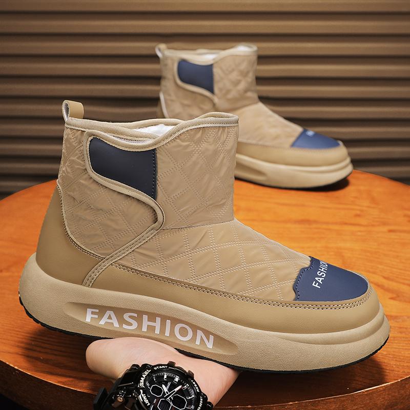 Nya Vattentäta Halkfria Varmfodrade Herrbomullsskor Utomhus Vinter Herrsnökängor Höga Herrkängor Motorcykelkängor