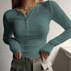 Solid Color Slim Fit Comfortable Versatile Skin-friendly High Elastic Long-sleeved Multi-color Top