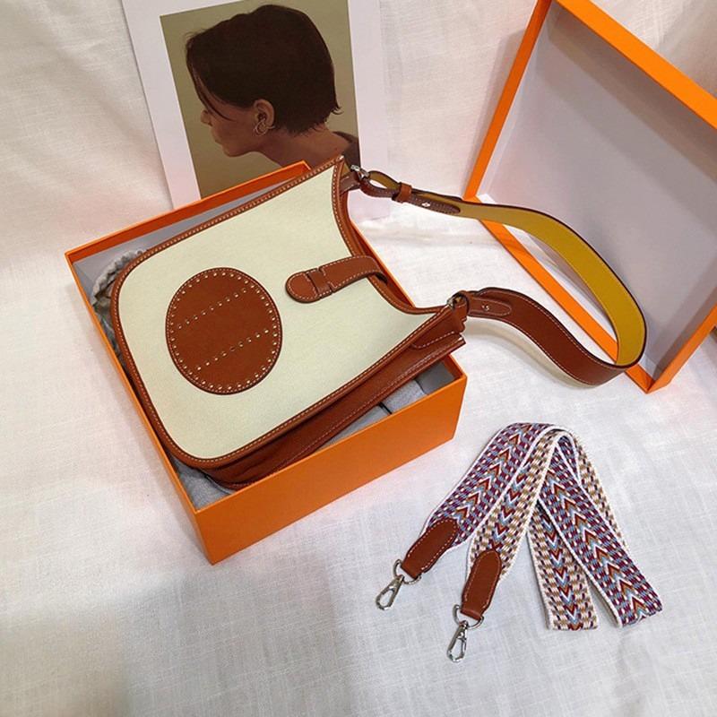 Retro bag, bucket bag, vegetable-tanned cowhide patchwork genuine leather women's bag, versatile for commuting, single-shoulder crossbody bag