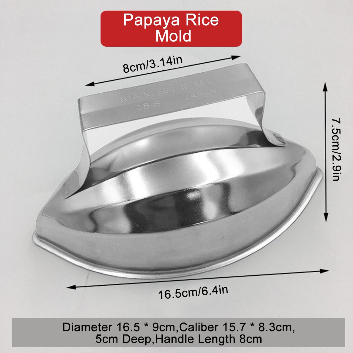 

Форма для выпечки в форме тыквы, форма для онигири, форма для рисовых шариков из нержавеющей стали с ручкой, форма для риса в форме папайи, портативная форма для рисовых шариков армия зеленый