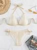 Three-point Tie Bikini Women's Sexy Erotic Lingerie Strappy Underwear See-through Swimsuit