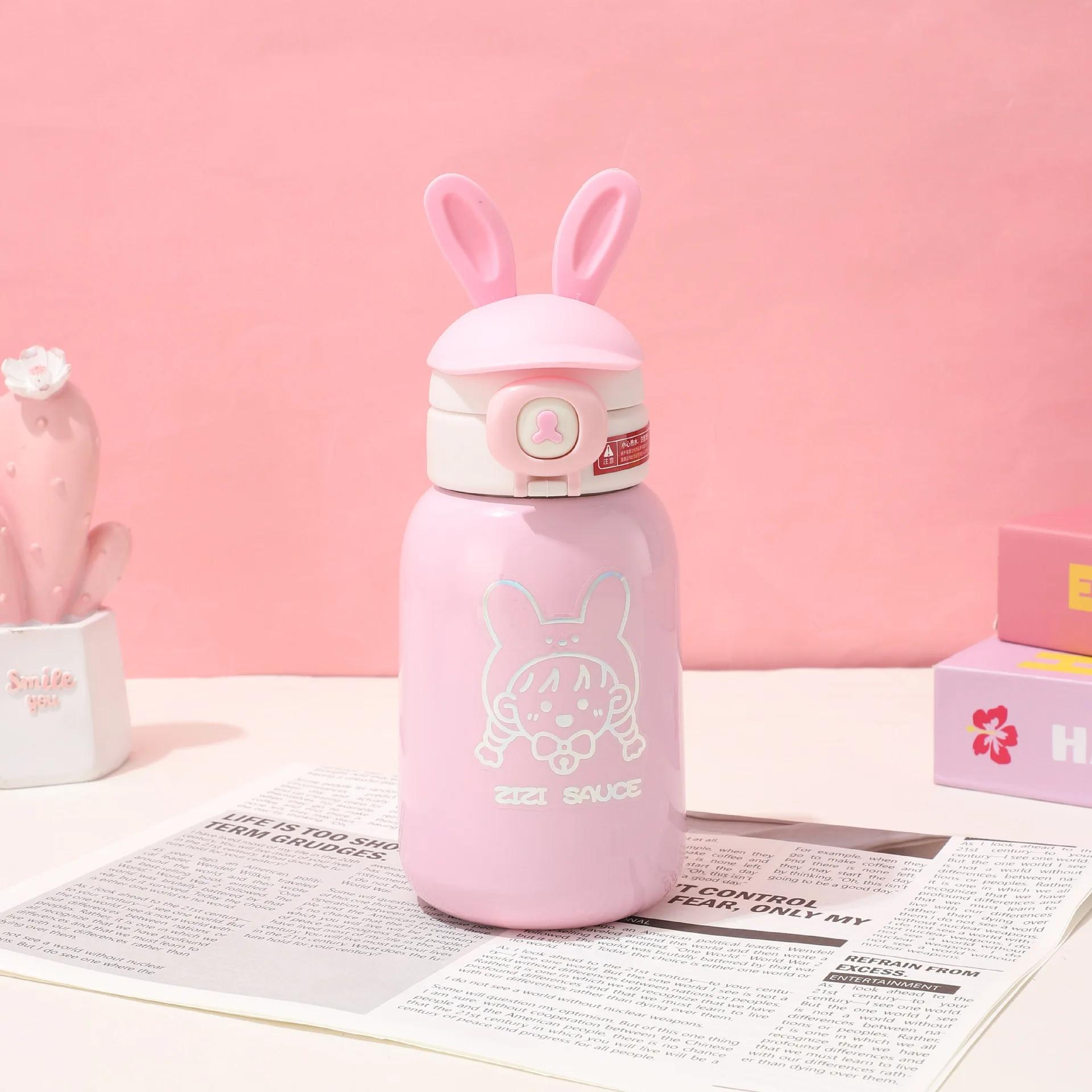 

500ML Cartoon Rabbit Design Stainless Steel Vacuum Insulated Water Bottle Portable Thermal Cup for Students 500ml