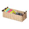 Yousheng Rectangular Storage Basket with Handle Large Capacity Multipurpose Handmade Decorative Braided Basket Decoration