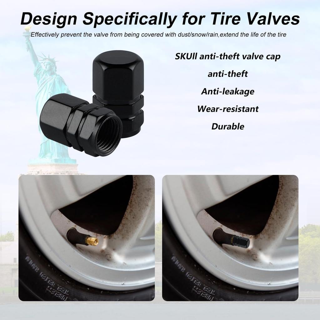Tire Air Valve Cap, 4 Pieces, Tire Air Valve Cover, Aluminum Alloy, Colorful, Automobile