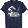 Ramen Wave Graphic T-Shirt Men Women Casual Pure Cotton Breathable Summer Tee