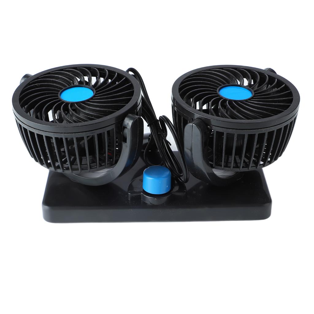Double Head Car Fan 12V Dashboard Fans 360 Degree Rotatable Seat Fans for Car SUVs RV