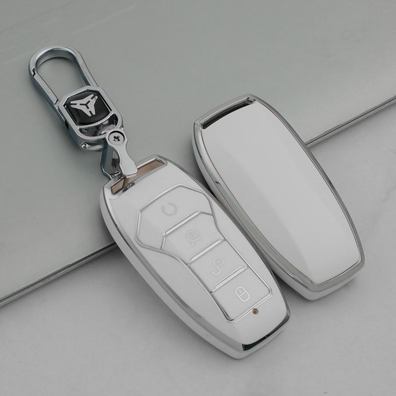 TPU Premium Soft Car Key Case Cover Shell for BYD Song Plus Qin DMI Han EV Yuan Pro Tang ATTO 3 Key Rings Keychain Bag Accessory