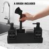 6Pcs/set Soap Bottle Storage Tray Brush Set with Storage Compartment Portable Pump Bottle for Organizer Home Sink Kitchen