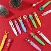 10Pcs  Christmas Four-Color Ballpoint Pen Cute Elk Santa Claus Mini Gel Pen Handbook Pen Student Prize Gift