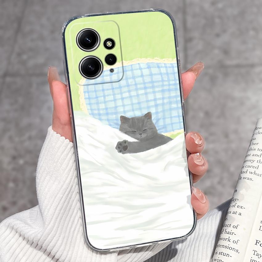 Luxury Transparent TPU Shockproof Phone Case For Redmi Note 12 11 11T Pro Plus 12S 11S 11SE 12Turbo Beautiful Girl Pattern Soft Casing For Redmi Cover