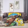 Warm Soft Blankets Picnic Cartoon Curious George Throw Blanket  Flannel Bedspread For Couch Chair Sofa Bed Fluffy Sofa Bed Cover