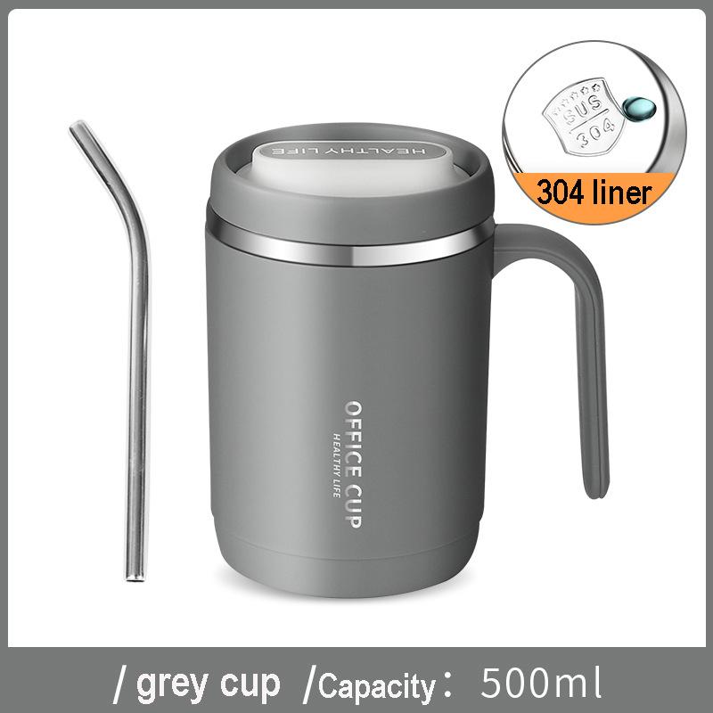 500 ml Edelstahl-Kaffeetasse mit Deckel, kreativer PP-Liner, tragbarer Trinkbecher, Milchkaffeetasse, Geschenk für Küchentrinkgeschirr