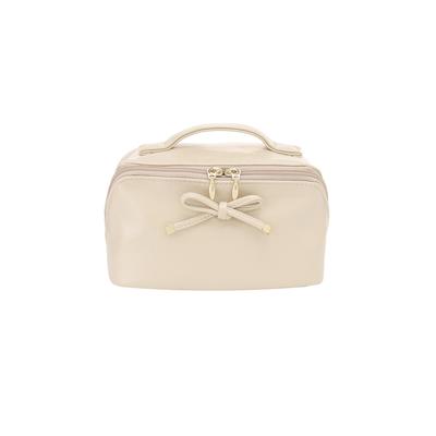 Afternoon Tea Living JS24 Faux Leather Ribbon Open Pouch, Ivory