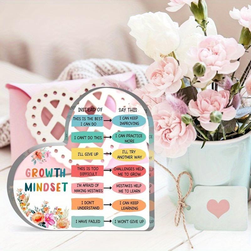 Growth Mindset Heart - Positive Mental Health Decor for Classrooms & Therapy