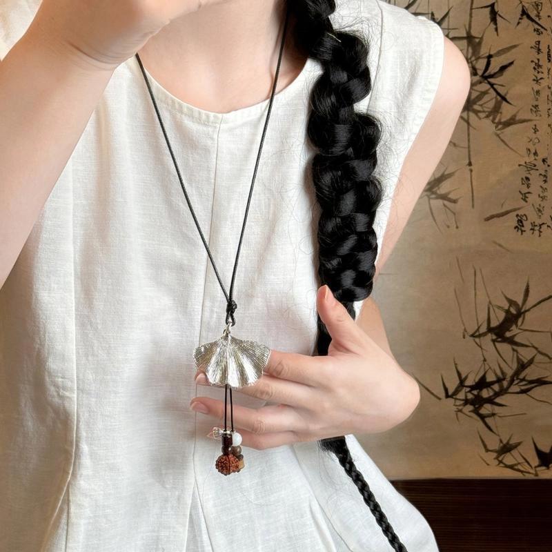 Vintage náhrdelník v bohémském stylu pro dívku, etnický styl, keramický přívěsek s motýlem, náhrdelník, šperk, dárek