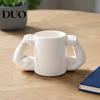 Novelty Ceramic Gift for Him Funny Muscle Man Coffee Mug with Handle, 350ml Capacity, Large Handle Ceramics Creative Water Cup, Tea Cup Fitness