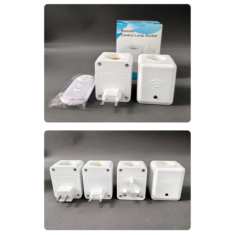 1Pc Us Eu Uk E27 Remote Control Lamp Head Socket Lamp Base Wireless Smart Remote Control Lamp Holder Cap Intelligent Switch