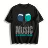Split Capsule Print Top Mind Healing Theme Casual T-Shirt Pure Cotton T-shirt