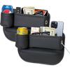 2 Packs Car Seat Gap Filler Organizer, Car Seat Organizer, Seat Gap Storage Box With Cup Holders For Drink, Car Leather Cup Holder Gap Bag Front Seat