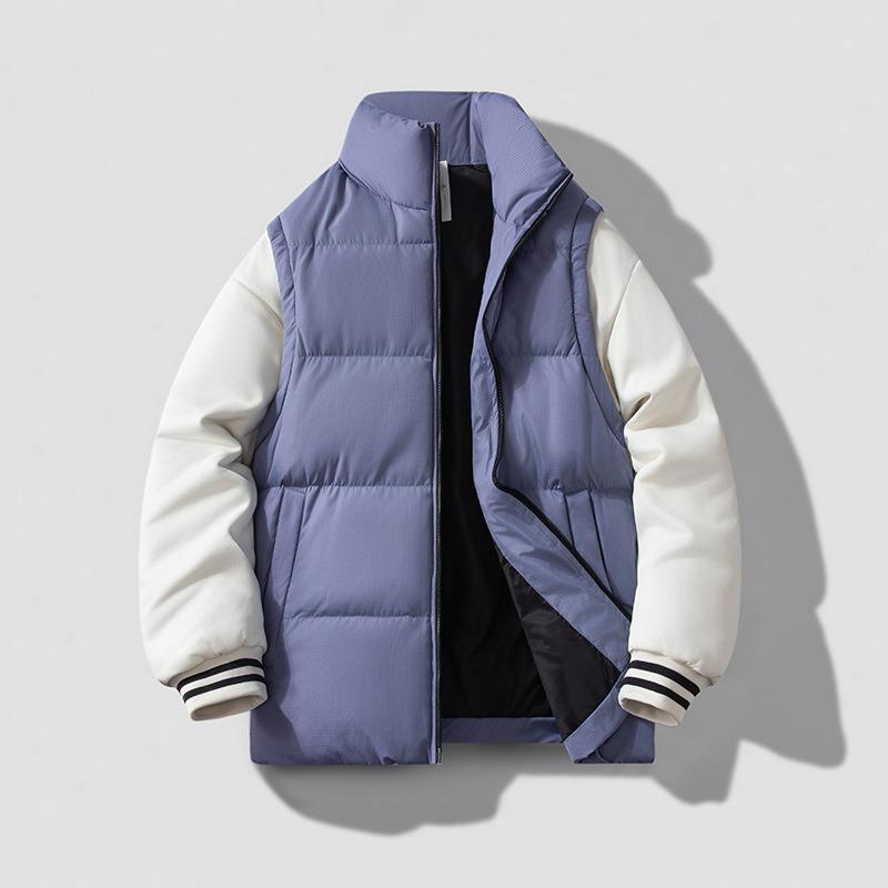 Winter New Men's Cotton-padded Jacket Fashion Stand-up Collar Thickened Cotton-padded Jacket Bread Clothing Can Be Printed Embroidered Top Men