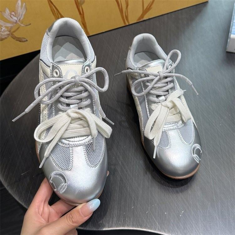 Mesh Breathable Women's Shoes Platform German Training Shoes Women's 2025 Summer New Versatile Casual Shoes Retro Sports White Shoes