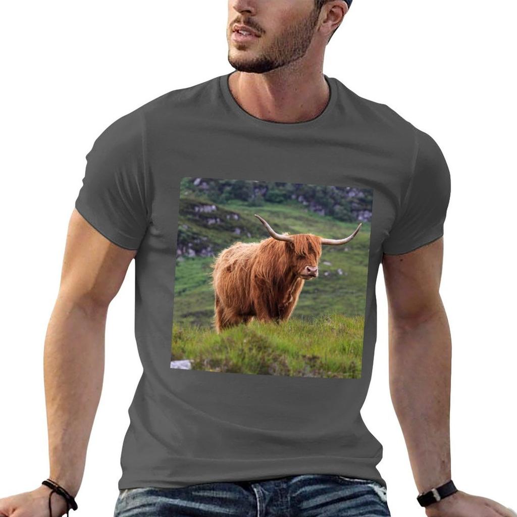 Highland cow TShirt Casual Loose Short Sleeve Tee for Unisex