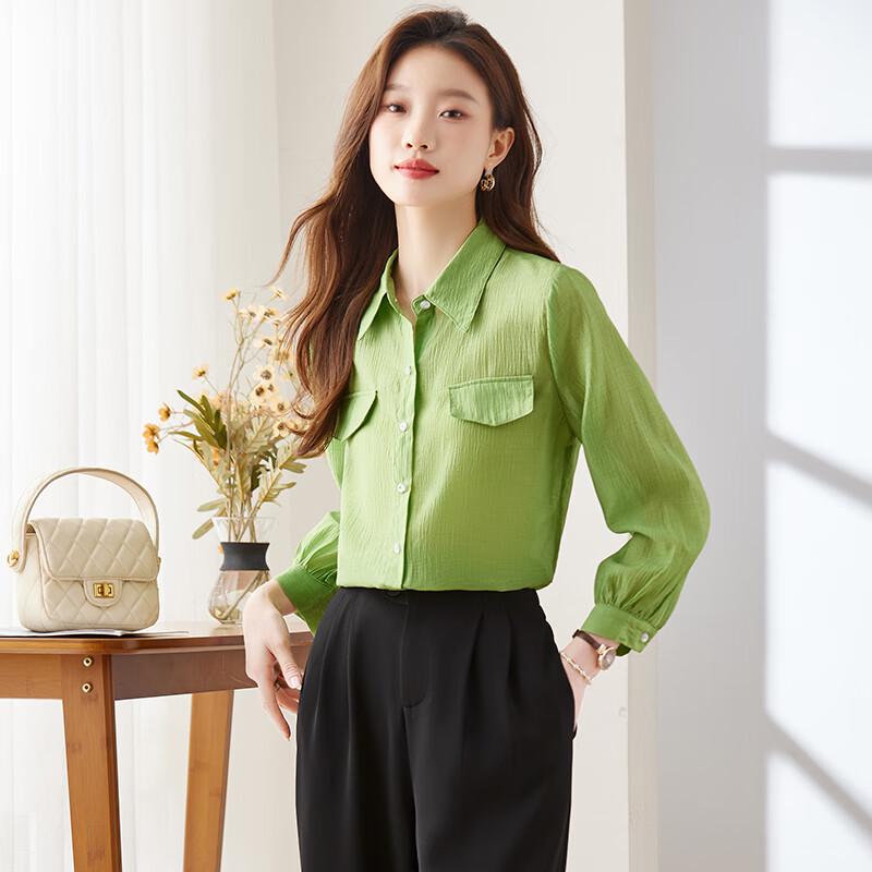 Tromaan Women s French Style Long Sleeve Blouse M