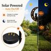 Iron Black Cat Moon Ground Lamp Waterproof Solar Garden Light Auto On/Off for Outdoor Lawns Courtyards Yards Patio Pathway Halloween Decor