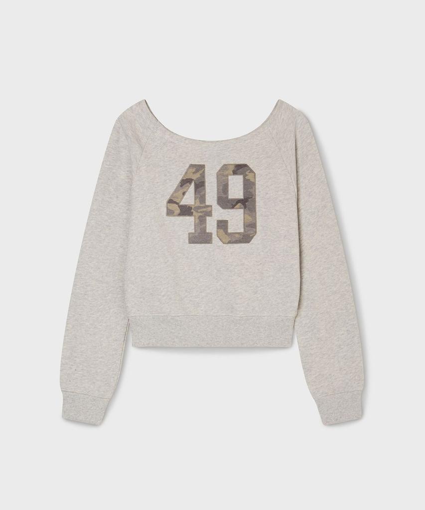 WHO.A.U Camo Patch Offshoulder Sweatshirt/ Whmwg2385F