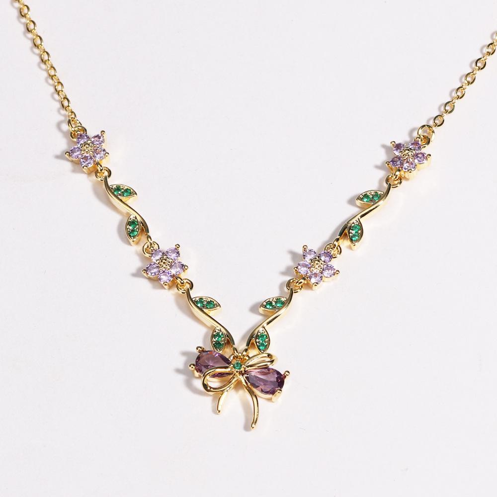 

Dazzling Zircon Butterfly Necklace For Women alloy Chain Pendant Necklaces Fashion Jewelry Gifts